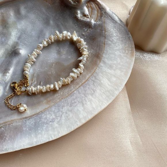 Genuine Freshwater Crushed Baroque Pearl Bracelet - Picture 2 of 3